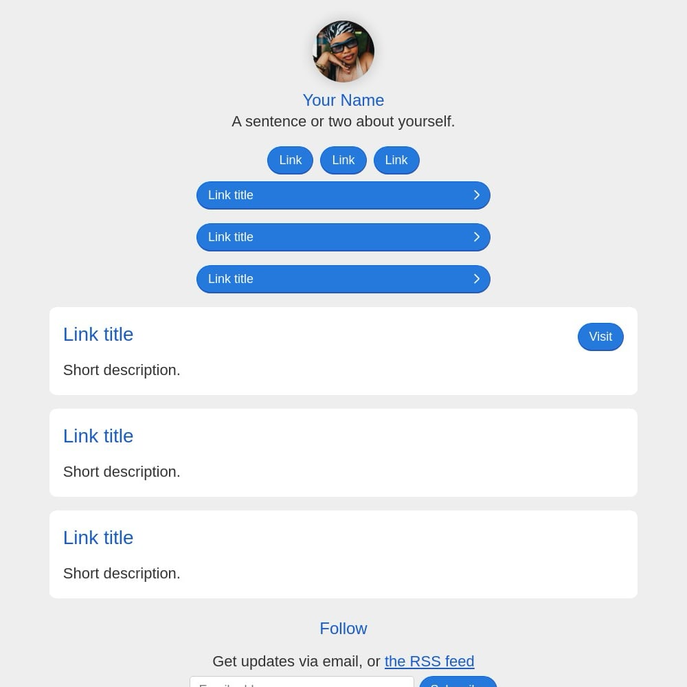 Screenshot of website theme example